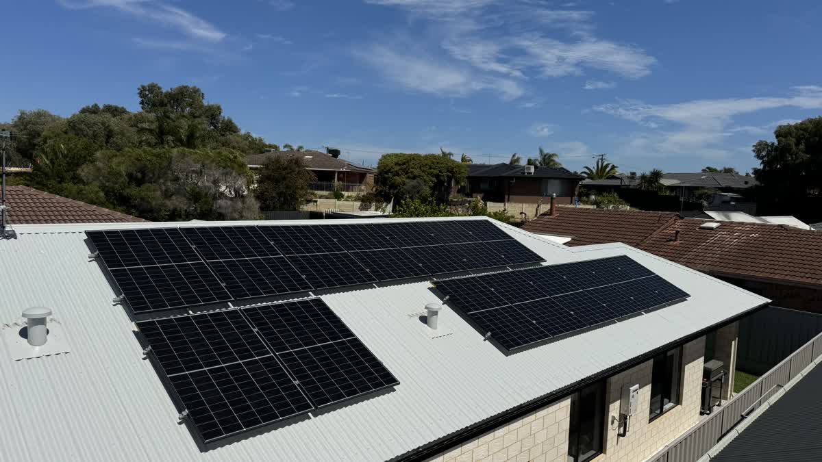Solar panels on suburban Perth roof